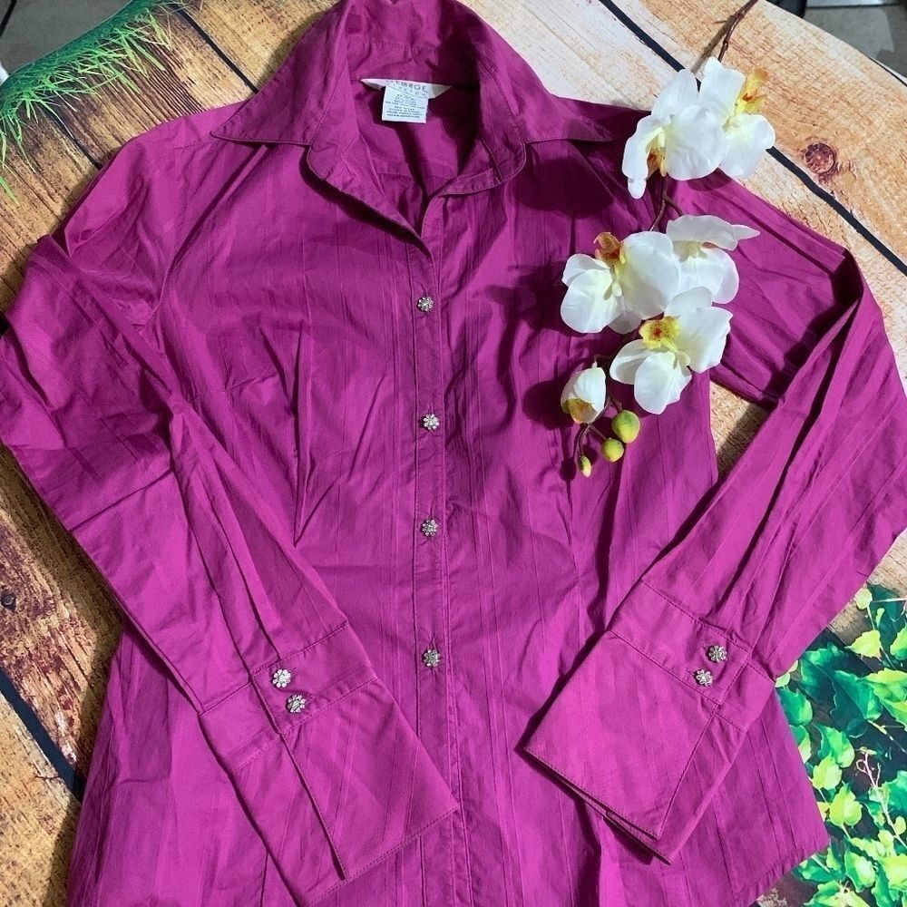 GEORGE STRETCH PINK LONG SLEEVES SHIRT